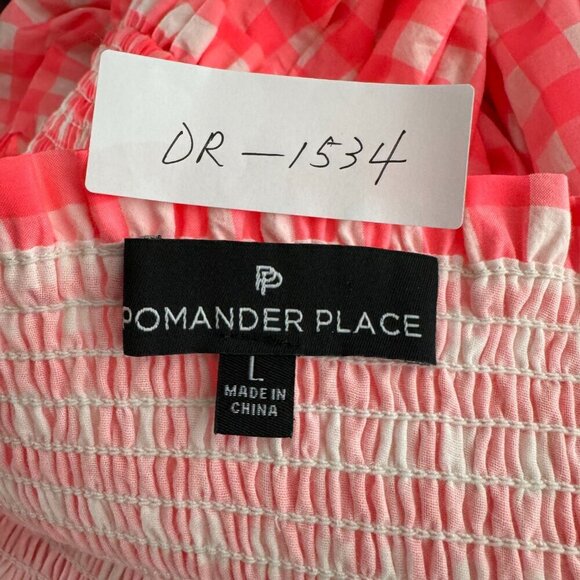 Pomander Place Electric Pink Gingham Nellie Dress Large Sleeveless Tiered DR1534 - Picture 2 of 7